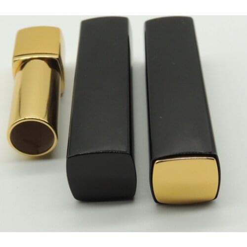 50 Pcs/Lot Empty Black Press Lip Stick Tube Black Cap Gold Tube Press Lipstick Container Lip Stick Case