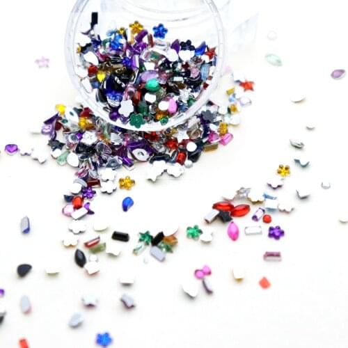 Mixed Shape And Mix Colors 2000pcs/Bag Nail Art Rhinestones DIY Acrylic Nail Stones Gems For 3D Nails Art Decorations