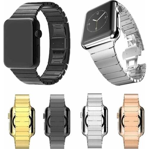 Chain Stainless Steel Strap for Apple Watch Series 6/SE/5/4/3/2 40mm 44mm Butterfly Buckle Metal Watchbands for iWatch 38mm 42mm