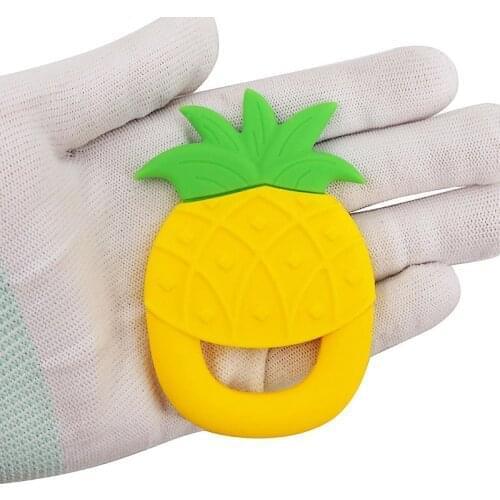 Chenkai 5PCS Silicone Pineapple Teether DIY Nursing Chewing Baby Bite Teething Stage Gift Chain Pendant Necklace Toy Food Grade
