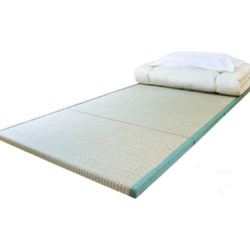 Folding Japanese Traditional Tatami Mattress Mat Rectangle Large Foldable Floor Straw Mat For Yoga Sleeping Tatami Mat Flooring