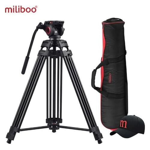 Miliboo MTT601A Heavy Duty Aluminum Video Tripod with Middle Spreader Design