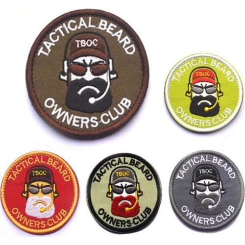 Cloth Label Tactical Beard Boss Club Embroidery Armband Paste Patch Badge Fabric Armband Clothes Backpack Hat Sticker Military