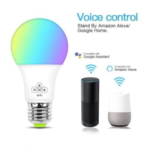 Wifi smart bulb E27 smart house APP dimming RGB Alexa Google IFTTT smart speaker voice control 4.5/6.5W led decorative lights