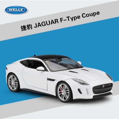Welly 1:24 Diecast F-Type Coupe White Red Sport Cars High Simulation Vehicle Alloy Metal Model Car