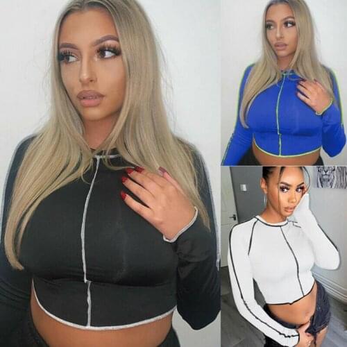 Womens Ladies Slim Stretch Long Sleeve Party Basic Tee T-Shirts