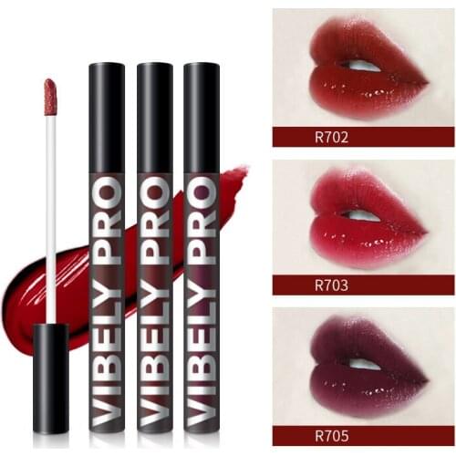 Black Tube Mirror Glossy Moist Air Lip Glaze Moisturizing Long Lasting Waterproof Lip Plumper 3 In 1 Liquid Lipstick Cosmetics
