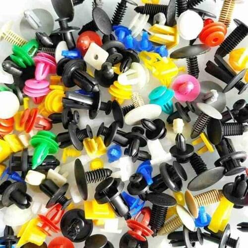 200Pcs Car Body Plastic Push Pin Rivet Fasteners Trim Molding Clip Screwdriver