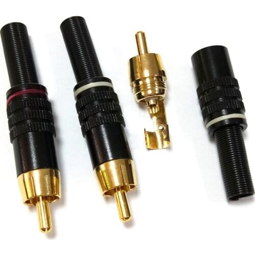 40pcs/100pcs copper RCA Plug Audio Male Connector w Metal Spring adapter