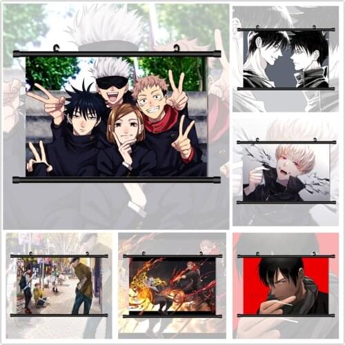WTQ Jujutsu Kaisen Itadori Yuuji Fushigura Megumi Satoru Gojou Canvas Painting Anime Posters Wall Decor Wall Art Home Decor