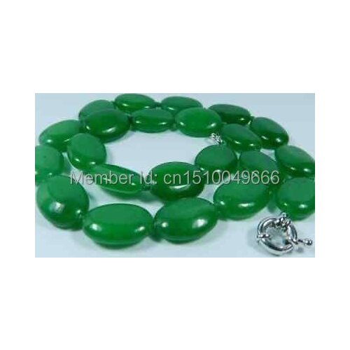 FREE SHIPPING>>13x18mm Green Beads Necklace 18 "