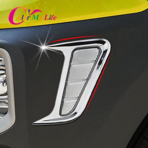Color My Life ABS Chrome for Hyundai Kona Kauai 2017 - 2021 Side Turning Signal Lights Sequins Trim Fog Lamp Cover Sticker