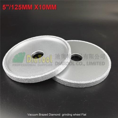 DIATOOL 2pcs 125mmx10MM Vacuum Brazed Diamond Grinding Flat Wheel Beveling Wheel For Marble Granite Artificial Stone