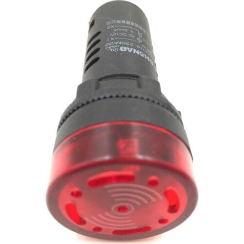 AD16-22SM AC 12V 22mm Flash Light Red LED Active Buzzer Beep Indicator