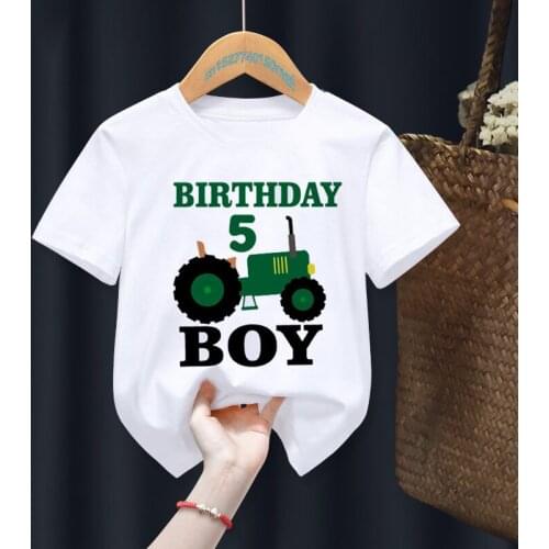 Tracto Birthday Number 1-9th Boy T Shirt Baby Kid Print Your Name T-shirts Children Birthday Girl Gift Present Clothes,Drop Ship
