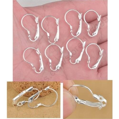 Geniune 925 Sterling Silver Handmade Findings Earring Jewelry French Lever Ear Hoop Hooks DIY Accessories In Stock