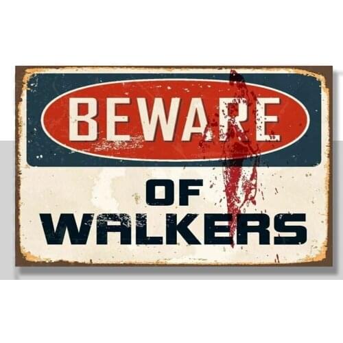The Walking Dead TV Show WALKERS zombie Retro Door Metal Aluminium Vintage SIGN