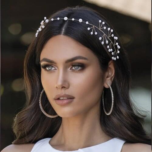 ZMHP39 Pearl Simple Fashion Bridal Headdresses Wedding Hair Ring Accessories Jewelry for Women Hats And Headgear for Weddings