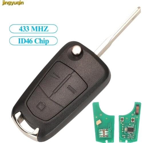 Jingyuqin Remote Car Key Fob Control 433MHZ ID46 7946 For Vauxhall Corsa D Meriva B Opel Astra H Zafira B Vectra C 3 Button HU43