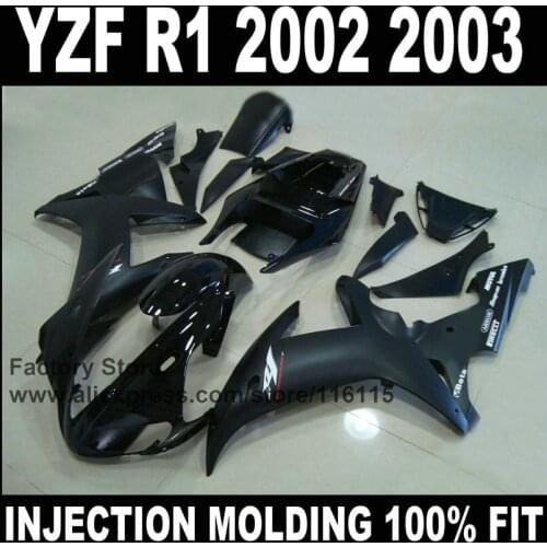MOTOMARTS ABS motorcycle Full injection factory fairings set for YAMAHA R1 2002 2003 YZF R1 02 03 YZF 1000 matte glossy black fa