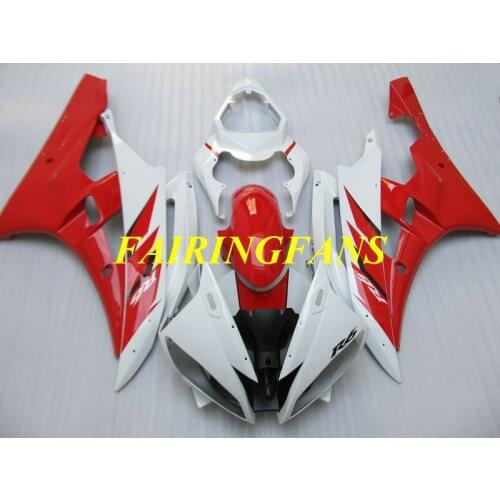 Injection mold Fairing body kit for YAMAHA YZFR6 06 07 YZF R6 2006 2007 YZF600 White red Fairings bodywork+gifts YL13