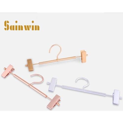 Sainwin 5pcs/lot 30cm Top Metal Trousers Rack Adult Children Aluminum Alloy Hanger Hotel Clothes Store Hangers