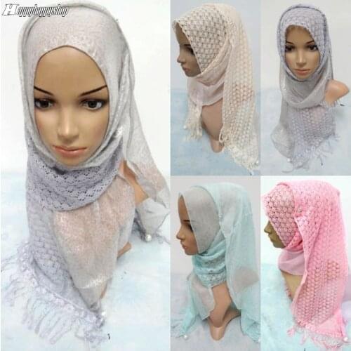 Fashion Hollow Out Long Scarf Women Hijab Turban Muslim Islamic Headwear Arab Headband Wrap Shawls