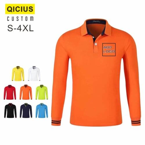 Autumn And Winter High Quality Logo Casual Polo Shirts Mens Long Sleeve Polo Shirt Men Jerseys Plus Size S-4XL Low Price