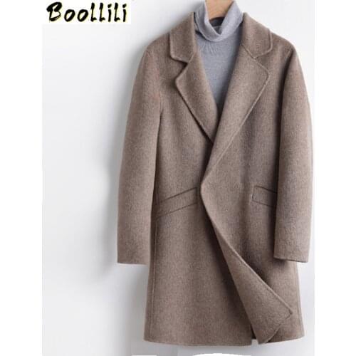 Boollili Mens Coat Double-sided Long Wool Coat Man Jacket Alpaca Mens Coats and Jackets Windbreaker Abrigo Hombre