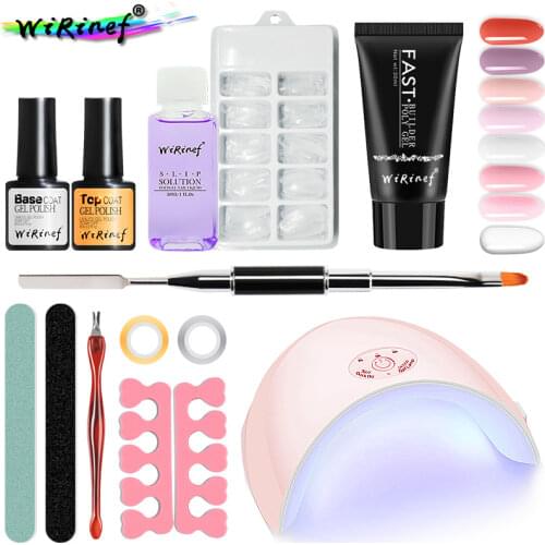 WiRinef 36w Fast Dry UV Lamp Gel Set Quick Extend Fake Nail Gel Varnish Slip Solution Tips Design Nail Art Kit