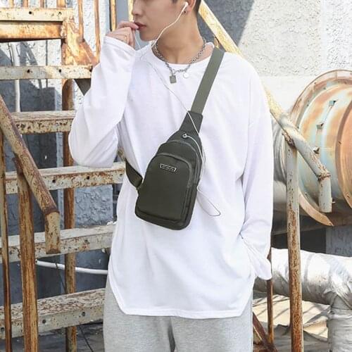 Outdoor Sports Slung Messenger Chest Bag Novelty Mens Simple Shoulder Handbags Fashionable Leisure Trend Small Crossbody Purses
