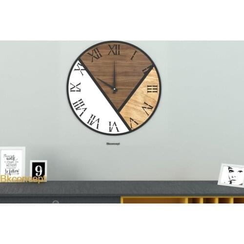 Larisa Wall Clock Walnut Light Oak Black White Decoration Living Room Wall Decor Home Living Room Decoration