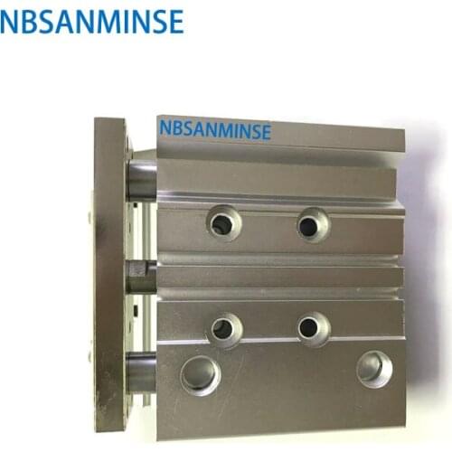 NBSANMINSE MGPL Bore 25mm SMC Type ISO Miniature Guide Rod Double Acting Pneumatic Compact Guide Cylinder