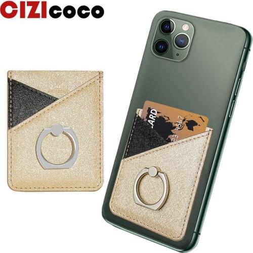 NEW Mobile Phone Back Cards Holder Wallet Credit ID Card Pocket Adhesive Sticker Phone Pouch Bag Card Case