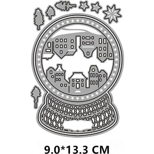 2021 New Christmas Snow Globe Cutting Dies DIY Scrapbooking Embossing Paper Photo Frame Stamps Crafts Template Mould Stencils