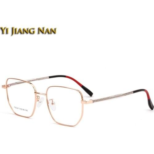 Men Polygon Light Weight IP Plated Alloy 13 g Optical Eyewear Prescription Glasses Frame for Women Eyeglasses Spectacle