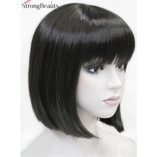 Strong Beauty Women Synthetic Hair Short BOB Wig Straight Blonde Brown Red Wigs For Lady
