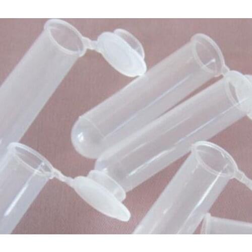 100PCS 7ml Plastic Centrifuge Tube With Lid Round Bottom Tubes Without Scale EP Tube Press Covers Seed Bottle Lab Supplies