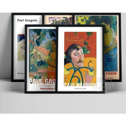 Paul Gauguin Print, Self-Portrait With Halo And Snake Oil Painting, Gauguin Female Figure Portrait Poster, Scenery Wall Stickers