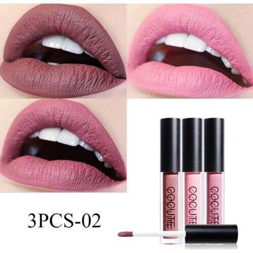 Sexy Lip Gloss 3pcs/set Long-lasting Lip Colors Makeup Waterproof Tint Lip Gloss Matte Liquid Lipstick for Gift