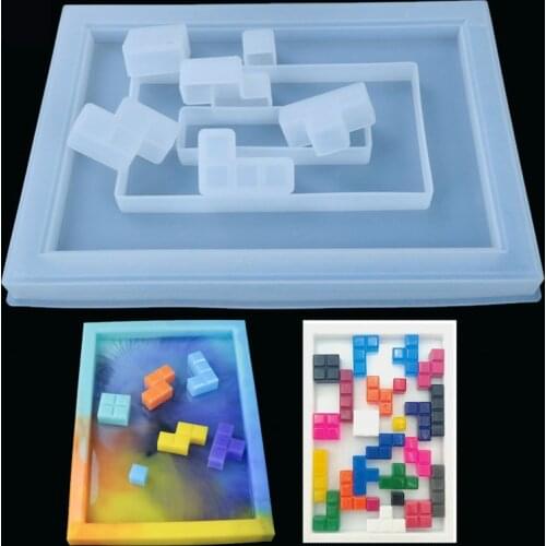 Creative Tetris Silicone Mold For Resin Decorative Craft Jewelry Making Mold Epoxy Resin Molds For Jewelry