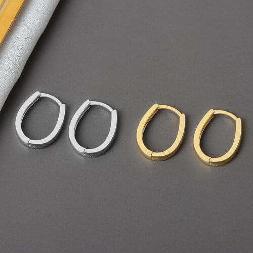 SIPENGJEL Minimalist Arc U-shaped Hoop Earrings Punk Vintage Geometric Earrings For Women Fashionable Jewelry Gift 2021