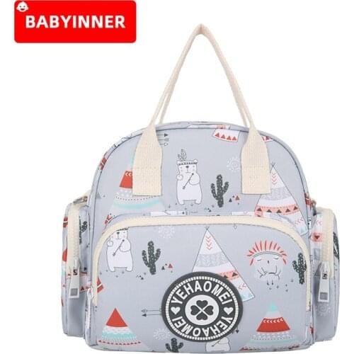 Babyinner Baby Diaper Bag Waterproof Mummy Backpack Multifunction Nursing Bags Large Capacity Infant Stroller Insulated Handbag