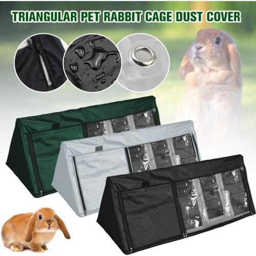 210D Oxford Fabric Triangle Bunny Hutch Cover Waterproof Rabbit Crate Cover UV Resistant Windproof Small Animal Cage Dust Cover