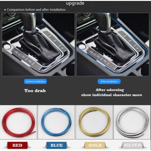 Universal Car Moulding Decoration Flexible Strips 5M Interior Auto Mouldings Car Cover Trim Dashboard Door Edgein Car-styling