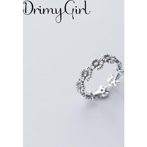 Bohemian Retro Sunflower Ring For Women Fashion Open Finger Rings Female Boho Jewelry