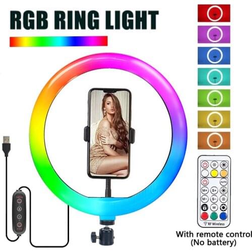 RGB Fill Lamp LED Photography Lighting With remote control USB Light Ring Photo Selfie Lamp For TikTok Youtube Video Live Lamp
