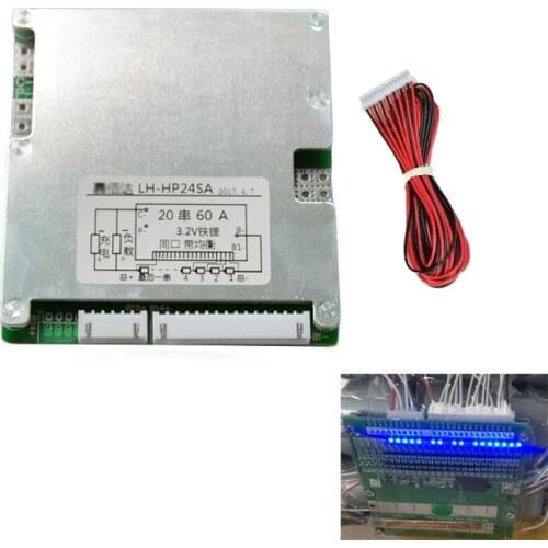 20S 72V Lifepo4 li-ion Lipo Battery Protection Board 60V Lithium 30A 40A 50A with Balance LED Indicator BMS PCB 3S 20 Cell PCM