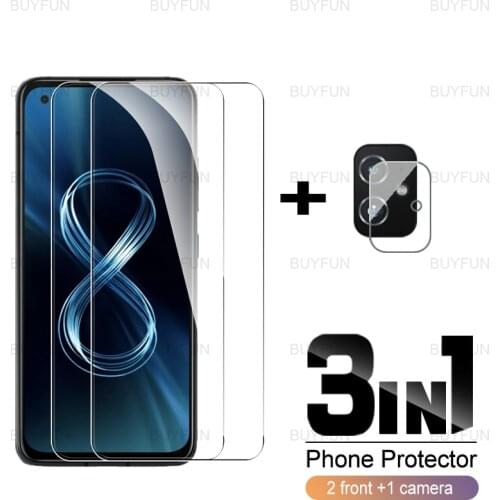 For asus zenfone 8 5.9inch 3in1 front screen protector camera film for asus zen fone8 zenfone8 filp full cover tempered glass