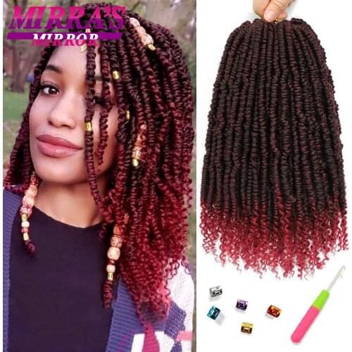Mirras Mirror Spring Twist Crochet Braids 10inch 14inch Pre-looped Mini Passion Twist Braiding Hair Synthetic Hair Extensions